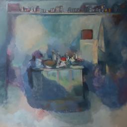 Grand atelier, 2019, huile sur toile, 195x230 cm