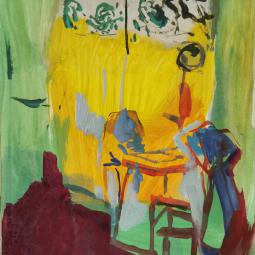 Confinement 3,2020, pigments et colle sur papier, 27x18cm