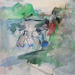 Douville, 2020, colle et pigments sur papier marouflé, 52x65 cm